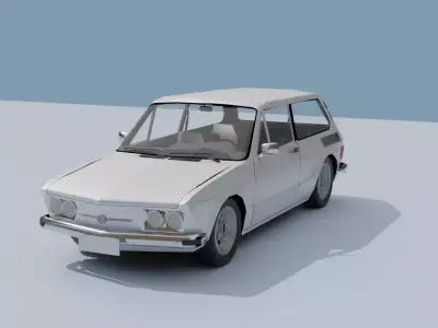 VW Brasilia 3D Model Brazilian Classic Car Blend FBX OBJ 3D model