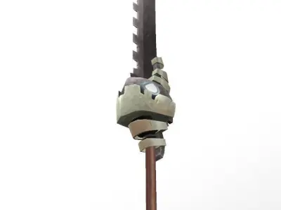 Edgetron - 3D low poly fantasy hand painted sword Low-poly 3D model