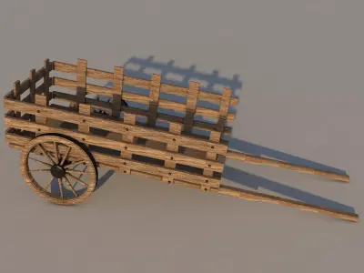 Wooden Cart 3D model purchase