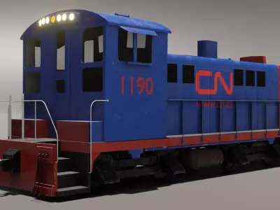 Diesel locomotive 3D model  Low-poly 3D model