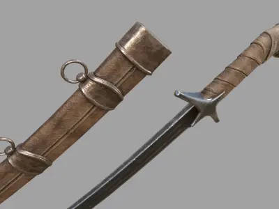 Pirate Saber Low-poly 3D model