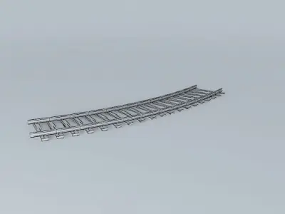 Eco Rail Track Short Curve Old Wooden Split Sleepers Free 3D model