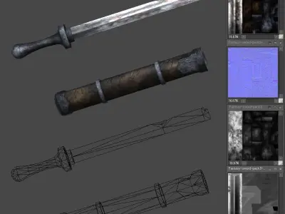 Fantasy sword pack1 Low-poly 3D model