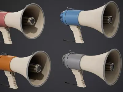 Megaphone - PBR Texture Low-poly 3D model