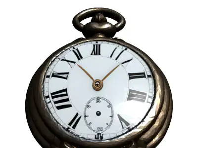 Realistic Antique Pocket Watch 3D Model Low-poly 3D model