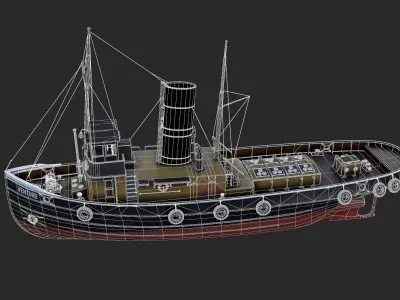 Tugboat  Low-poly 3D model