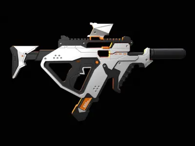 Stylized Gun Low-poly 3D model get