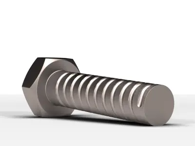 Hex Bolt Low-poly 3D model Low-poly