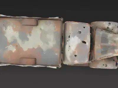 WWII German Opel Blitz Truck Wreck 3D Model 3D Model Low-poly 3D model