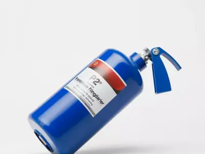 Fire Extinguisher Blue Model Pack for Interactive Visuals Low-poly 3D model