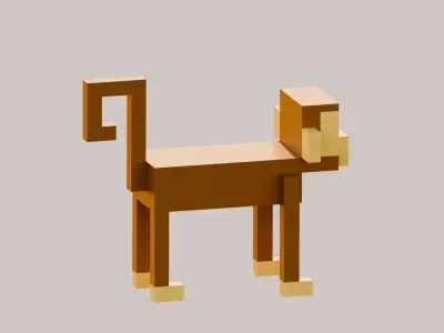low poly 3D model voxel Low-poly 3D model