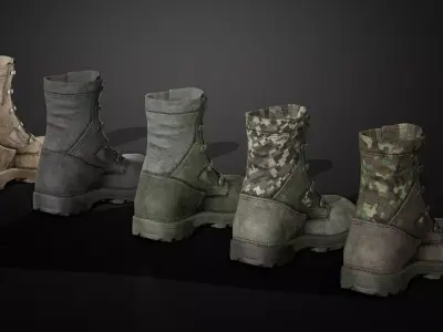 Military Boots Low-poly 3D model shop