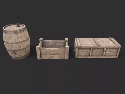 Medieval Environment Props 7 Kitchen Props Pack 2 Low-poly 3D model