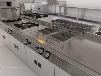 Commercial Kitchen Equipments 3D model