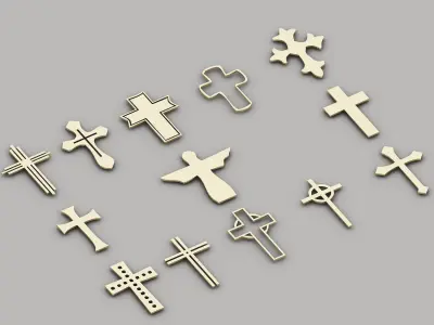 cross set of crosses 3D model