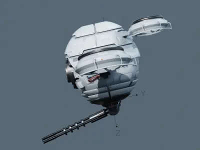 Quadro Drone Sci Fi PBR Textures High-poly 3D model 3D model