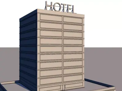 Background high rise optimized building 2 Low-poly 3D model