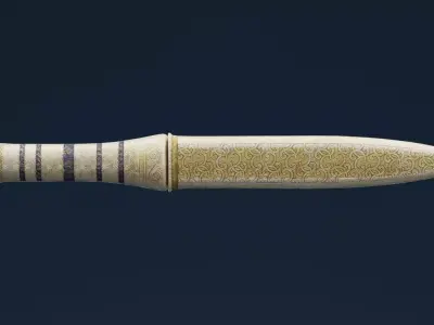 Golden Dagger Low-poly 3D model purchase