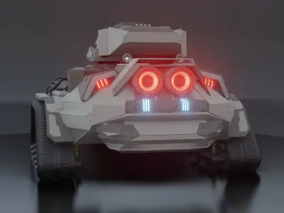 Game tank modal Low-poly 3D model