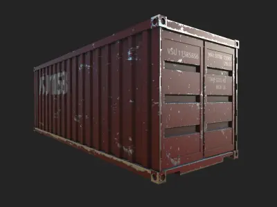4 pack ship containers  3D model