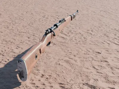 Kar98k WWII Sniper Rifle Game Ready Low-poly 3D model