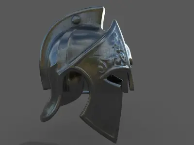 Helmet Low-poly 3D model metal Low-poly 3D model