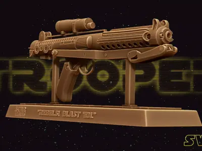 STAR WARS Rifle Blaster E-11 Sculpture Tested for 3D printing 3D print model purchase