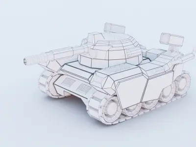 stylized tank- mobile games Free low-poly 3D model