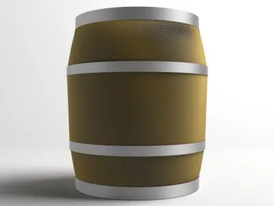Barrel Wooden 3 Gallons 3D model