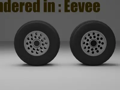 Aircraft Tire for Eevee and Cycles  Low-poly 3D model