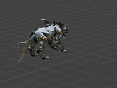 Hybrid Mech Predator  Shark Lion Sci-Fi Creature 3D model