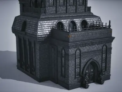 FREE Dark Fantasy Gothic Environment Kitbash Free low-poly 3D model