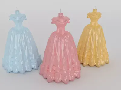 Doll Frock Design Candle ready for 3D print 3D print model