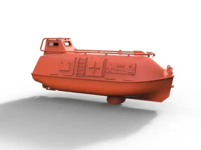 Diver lifeboat type D short 3D print model