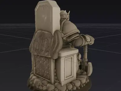Dwarf King Figurine 3D Model  3D model
