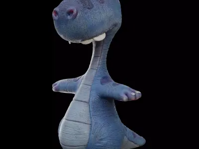 Cute cartoon dinosaur 3D model