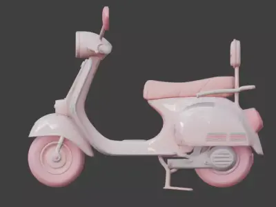 Stylized 3D Valentine Scooter Model Low-poly 3D model buy