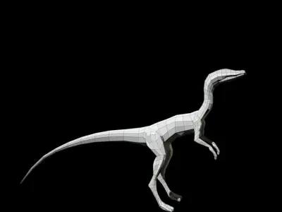 Low-poly Compy dinosaur Low-poly 3D model