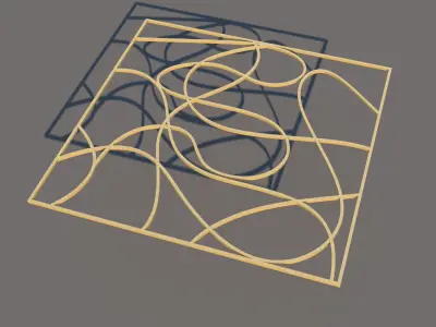 Gold Pattern Decorative Panel Free 3D model purchase