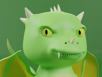 Minimalistic dragon model Free 3D model