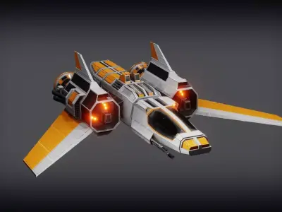 spaceship Free low-poly 3D model Low-poly