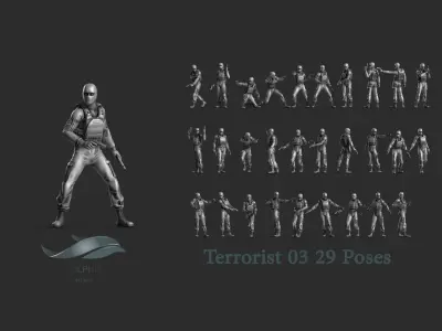 100 Terrorist 3D Model Pack