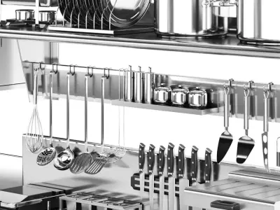 Set of equipment for cafes and restaurants 3D model
