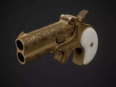 Remington Model 95 Double Deringer Low-poly 3D model