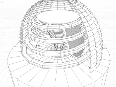 Reichstag Dome with Interior 3D model