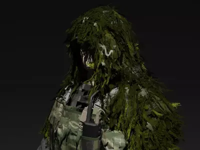 Military Ghillie Suit - Game Ready Low-poly 3D model by stahleric903