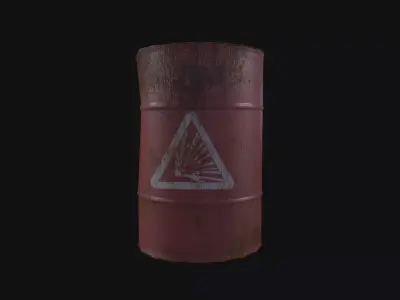 Photorealistic Metal Barrel Low-poly 3D model