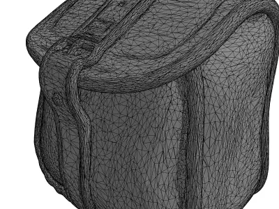 Vintage Brown Leather Pouch Bag Low-poly 3D model