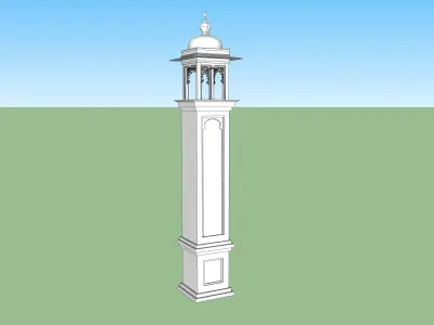 indian jodhpuri stone piller column 3D model