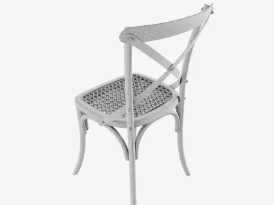 Chair 2 cross back dining Low-poly 3D model